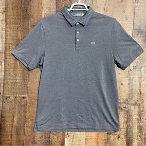 TRAVIS MATHEW MENS POLO SHIRT SHORT SLEEVE BLUE SZ LARGE